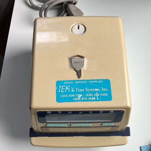 Used Amano NS-5000 electric time stamp w/original key. Works great! - Picture 2 of 10
